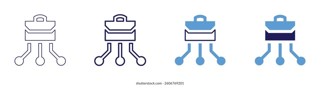 Cybersecurity measures icon in 4 different styles. Thin Line, Line, Bold Line, Duotone. Duotone style. Editable stroke.