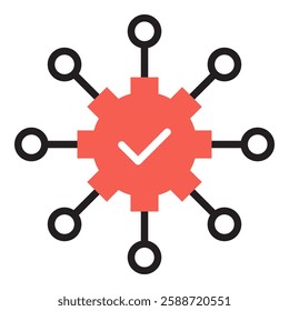 Cybersecurity Network and Data Protection Icon. Secure Connection, Digital Verification, and Information Security.