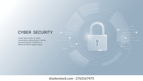 Cybersecurity and network protection concept. Secure technology. Cyber data protection. Vector illustration.