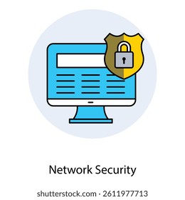 Cybersecurity Network Protection Vector Icon design, digital defense, online security, data encryption