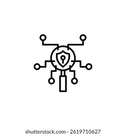 Cybersecurity Network: Shielded Data Transmission and Connection Nodes