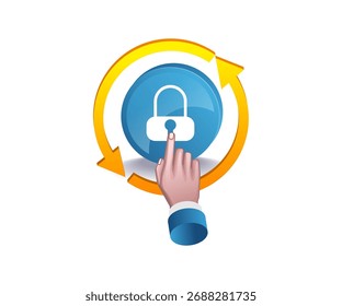 cybersecurity padlock security symbol concept illustration