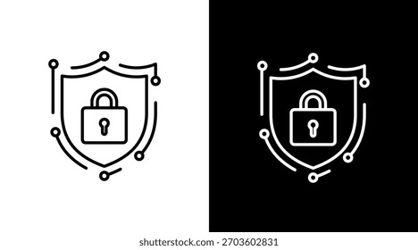 Política de ciberseguridad Diseño de conjunto de iconos blancos