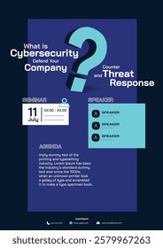 Cybersecurity Posters Seminar Event Solution Knowledge and awareness of threats related to data breaches, including how to prevent and mitigate risks.
