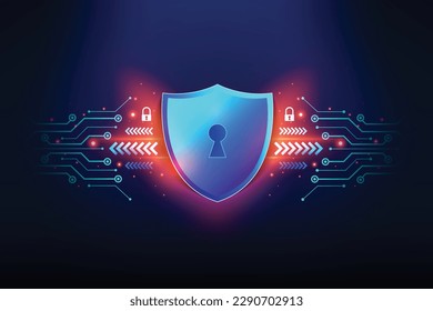 Cybersecurity and privacy concepts to protect data. Lock icon and internet network security technology.  Digital crime by an anonymous hacker. cyber security. vector illustration