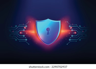 Cybersecurity and privacy concepts to protect data. Lock icon and internet network security technology.  Digital crime by an anonymous hacker. cyber security. vector illustration