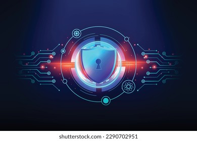 Cybersecurity and privacy concepts to protect data. Lock icon and internet network security technology.  Digital crime by an anonymous hacker. cyber security. vector illustration