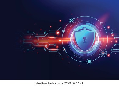 Cybersecurity and privacy concepts to protect data. Lock icon and internet network security technology.  Digital crime by an anonymous hacker. cyber security. vector illustration