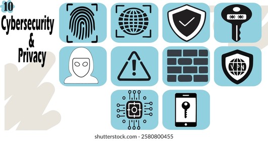 Cybersecurity and Privacy Group Icons