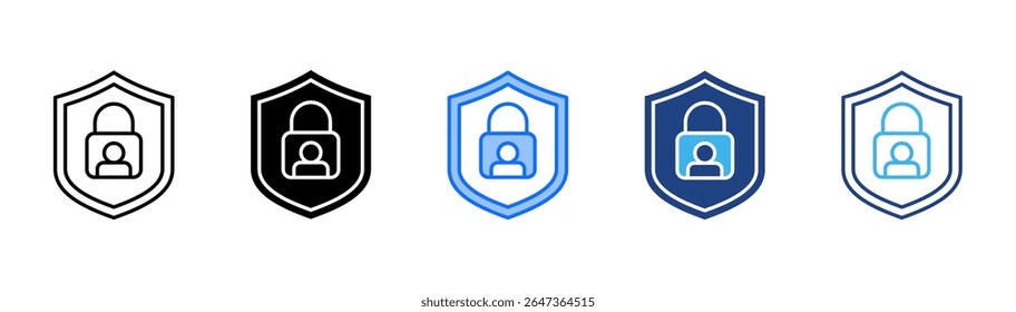 Cybersecurity And Privacy icon set multiple style collection