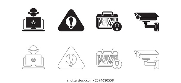 Cybersecurity and Privacy Icons set. Editable vector icon. Perfect for web and app interfaces, presentations, info graphics, etc. 
