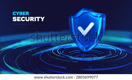 Cybersecurity Protection Shield Security Verification Network Design For Enterprise Access Control, Online Privacy, Safe Authentication, And Reliable Digital Service. Vector Illustration.