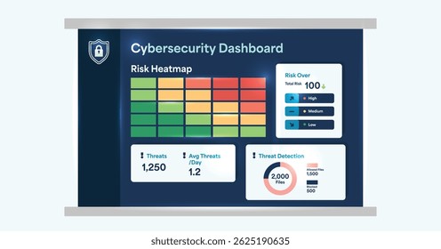 Painel de controle de riscos de segurança cibernética para o setor de ilustração de sistemas de saúde