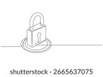 cybersecurity shiel one line art secure system technology, Continuous one line art Cybersecurity concept, cybersecurity shiel line art digital security concept