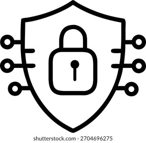Ilustração do vetor digital do Cybersecurity Shield