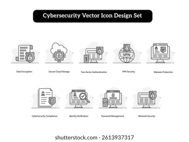 Cybersecurity Shield Icon Collection for IT Protection and Privacy