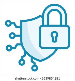 Cybersecurity Shield Icon Element For Design