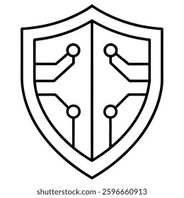 Cybersecurity Shield Icon Vector Illustration for Digital Protection and Security Concepts