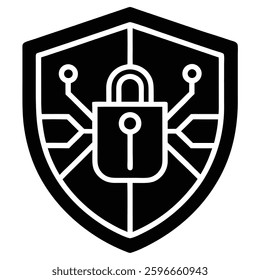 Cybersecurity Shield Icon Vector Illustration for Digital Protection and Security Concepts