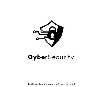 Cybersecurity Shield Logo Digital Data Protection Privacy