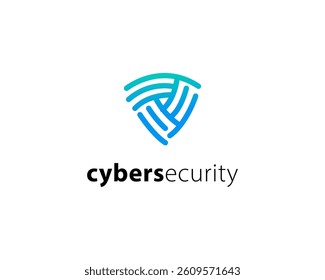 Cybersecurity Shield Logo Digital Data Protection Privacy