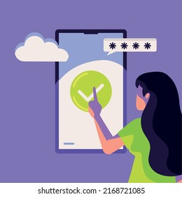 datos de smartphone de seguridad cibernética, cuenta de acceso para mujeres