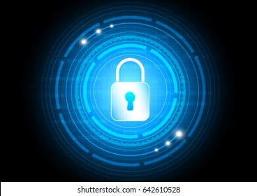 Cybersecurity technology futuristic background, vector illustration