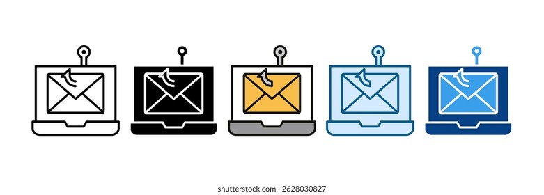 Conjunto de ícones de ameaças à segurança cibernética