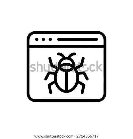 Cybersecurity threat online bug detection website error malware virus hacker internet browser