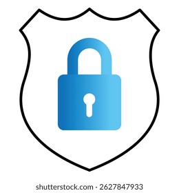 Cybersecurity Vector Icon With Shield Lock And Digital Network Protection
