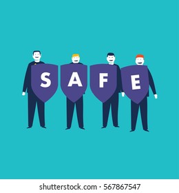 Cybersecurity. Vector illustration Eps10 file. Global colors. Text and Texture in separate layers.