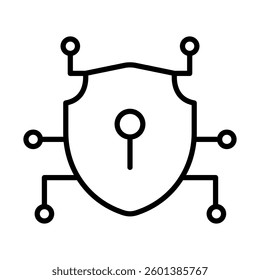 Cybersecurity Vector Line Icon Design