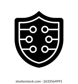 Cybersecurity Vector for Online Protection and Digital Safety. Shield tech icon, secure system illustration, futuristic security design