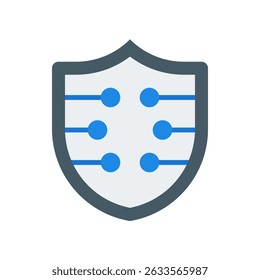 Cybersecurity Vector for Online Protection and Digital Safety. Shield tech icon, secure system illustration, futuristic security design