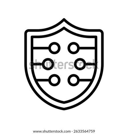 Cybersecurity Vector for Online Protection and Digital Safety. Shield tech icon, secure system illustration, futuristic security design
