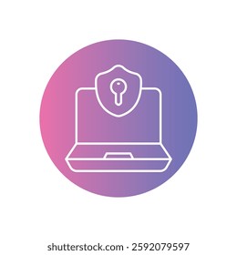 Cybersecurity vector stock icon for digital asset protection.