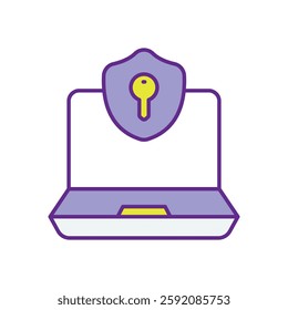 Cybersecurity vector stock icon for digital asset protection.