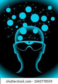 Cyberspace, augmented reality, big data, technology . Virtual reality Concept. The file is saved in the version AI10 EPS. 