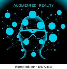 Cyberspace, augmented reality, big data, technology . Virtual reality Concept. The file is saved in the version AI10 EPS. 
