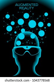 Ciberespacio, realidad aumentada, big data, tecnología . Concepto de realidad virtual. El archivo se guarda en la versión AI10 EPS. 