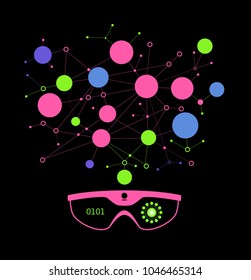 Cyberspace, augmented reality, big data, technology . Virtual reality Concept. The file is saved in the version AI10 EPS. 