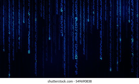 cyberspace with blue falling numbers, abstract background