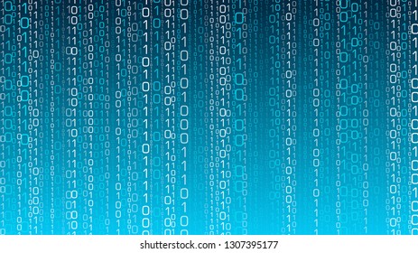 Cyberspace computer cloud, random opacity vector numbers