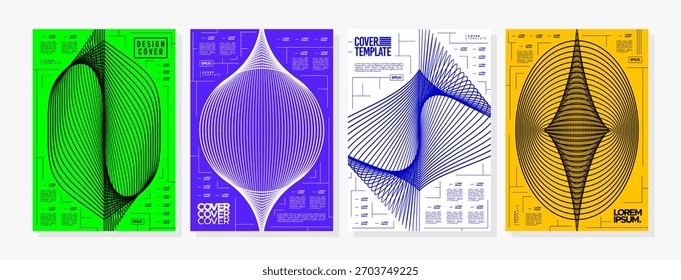 Cyberspace geometry motion line structure shape cover set - Powered by Shutterstock - Get 15% off with code: PIKWIZARD15