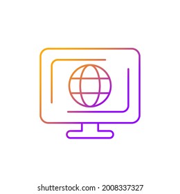 Cyberspace gradient linear vector icon. Virtual computer world. Internet environment. Interdependent network. Thin line color symbols. Modern style pictogram. Vector isolated outline drawing