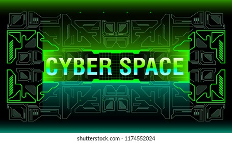 Cyberspace HUD interface background, virtual reality technology screen