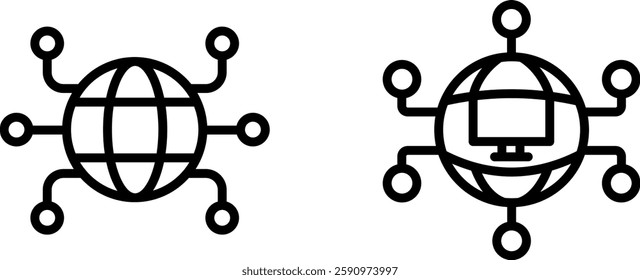 "Cyberspace Icon – Symbol of Digital Connectivity, Internet, and Virtual Networks"