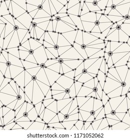 Cyberspace mesh background with polygonal geometry seamless pattern. Technology net vector format.