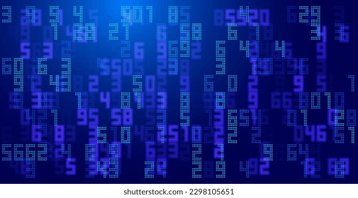 Cyberspace Random Digits Background. Math Numbers. Technology or Science Education Backdrop. Mathematical Banner. Vector Illustration.