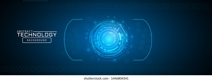 Cyberspace style, Circular Technology abstract, hi-tech and sci-fi concept, Vector illustration background. - Vector